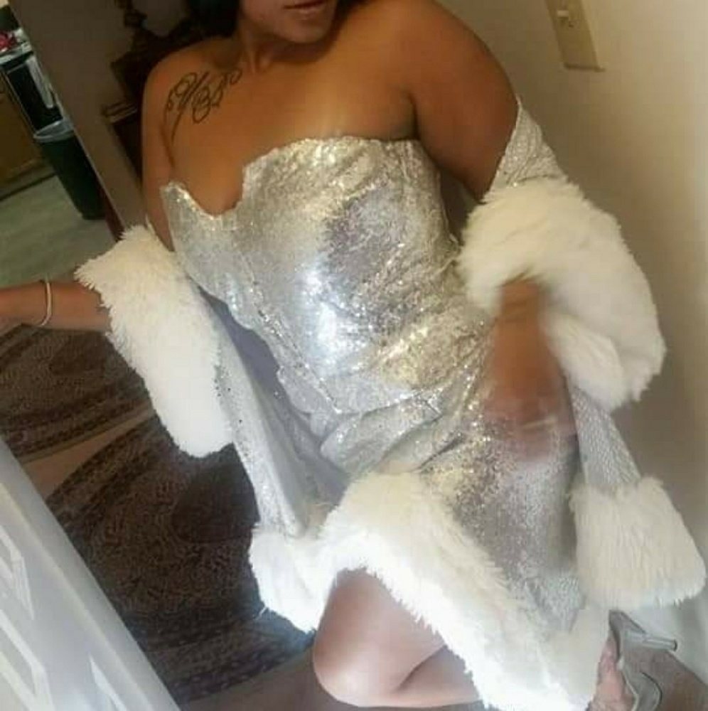 Fur coat n dress